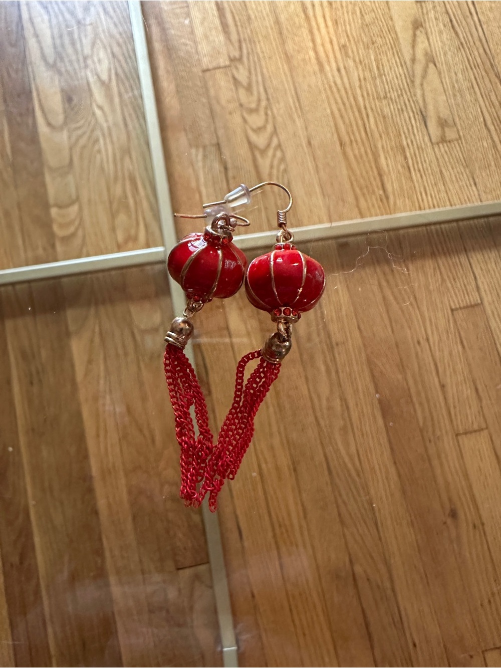 Red Lantern Tassel Drop Earrings - Women Jewelry